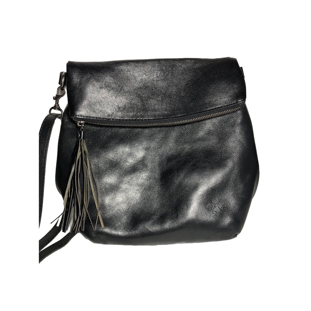Patricia Nash Luzille Black Leather Backpack Convertible Crossbody Tote Heritage